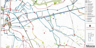 Карта станцыі Сан - Паўлу - грамадскі транспарт