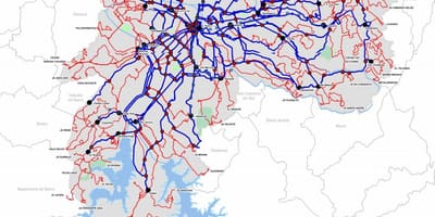 Карта тэрміналаў аўтобус Сан-Паўлу