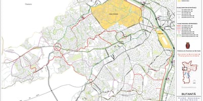 Карта Butantã Сан - Паўлу - дарог