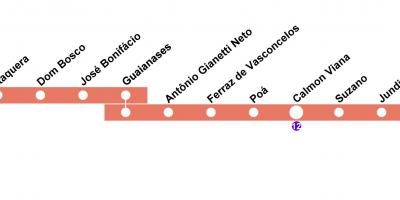 Карта Сан-Паўлу CPTM - лінія 11 - Каралавы