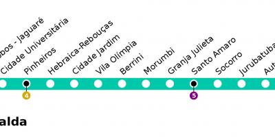 Карта Сан-Паўлу CPTM - лінія 9 - сайта esmeralde