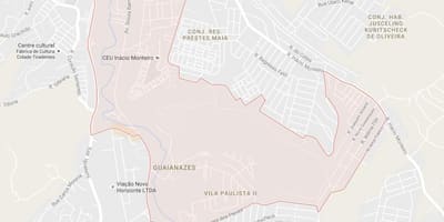 Карта Guaianases Сан-Паўлу