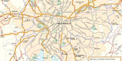 Карта Сан-Паўлу аэрапортаў