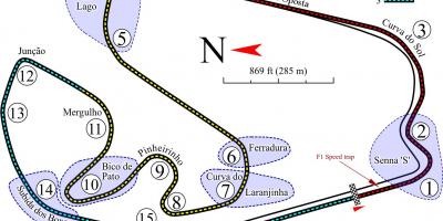 Карта аўтадром імя Хасэ Карласа ПАСЭ у Сан-Паўлу