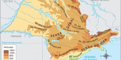 Карта вышынь Сан-Паўлу
