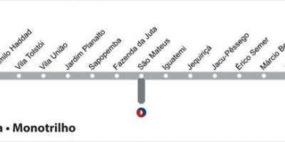 Карта метро Сан - Паўлу - лінія 15 - срэбра