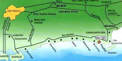 Карта Сан-Паўлу пляжы