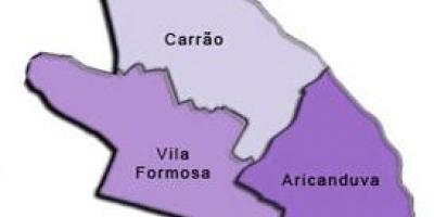 Карта Цэнтр-Віла-суб-прэфектуры Фармоза